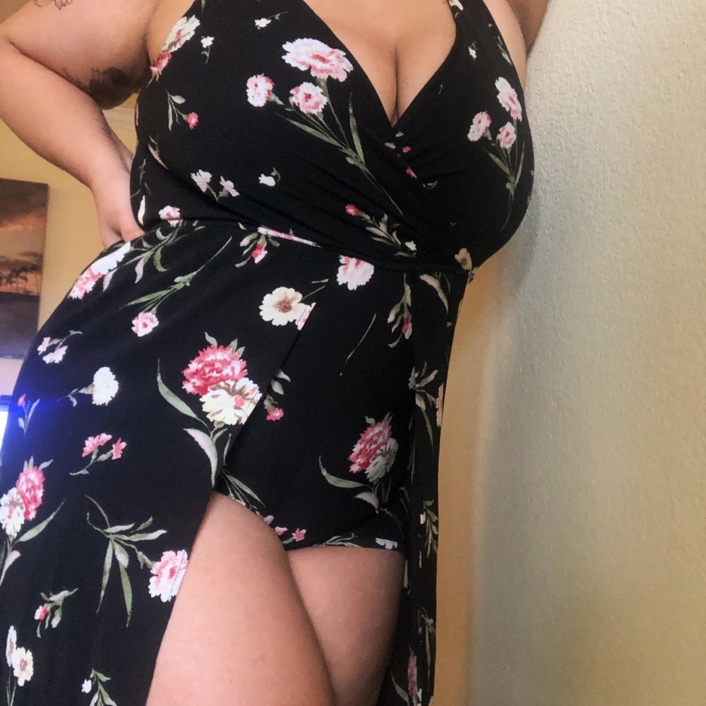 Black Floral Romper